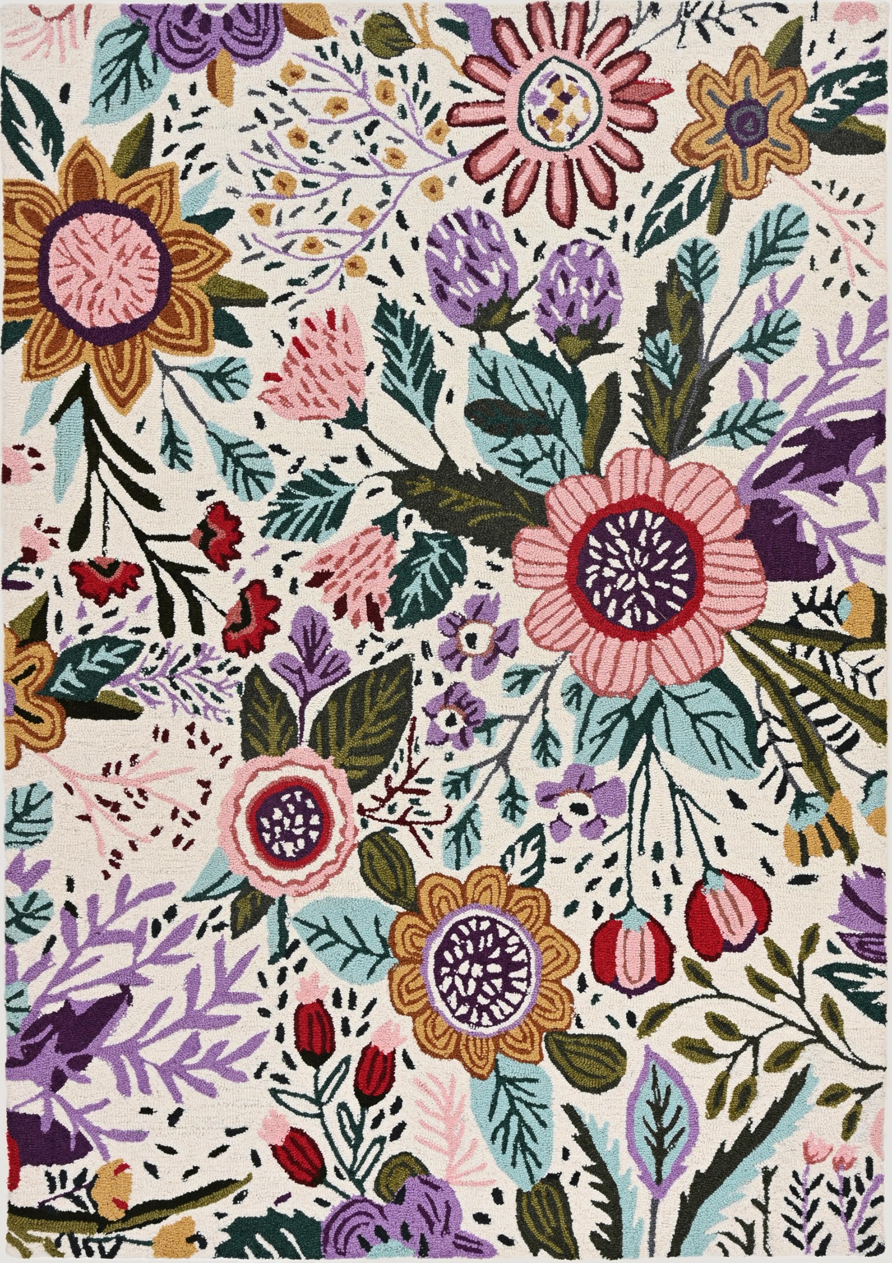 Restoration and Renovation Hand-Tufted Floral Area Rug - Colorful Garden Design with Beautiful Flower Patterns - Modern Style Premium Carpet for