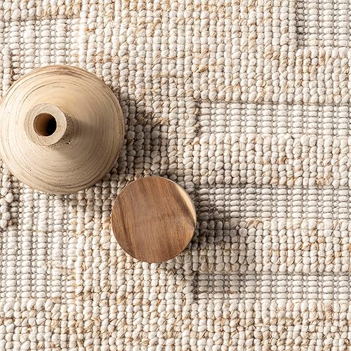 Miniatura 9 de nuLOOM Danielle - Alfombra abstracta de lana alta-baja, 4 x 6, marfil