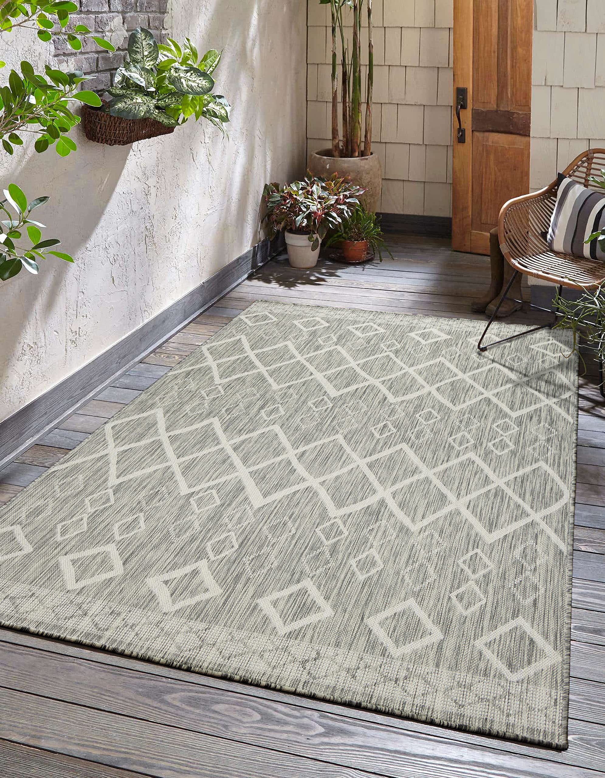 Adiva Rugs Outdoor Indoor Area Rug, Weather Resistant, Easy To