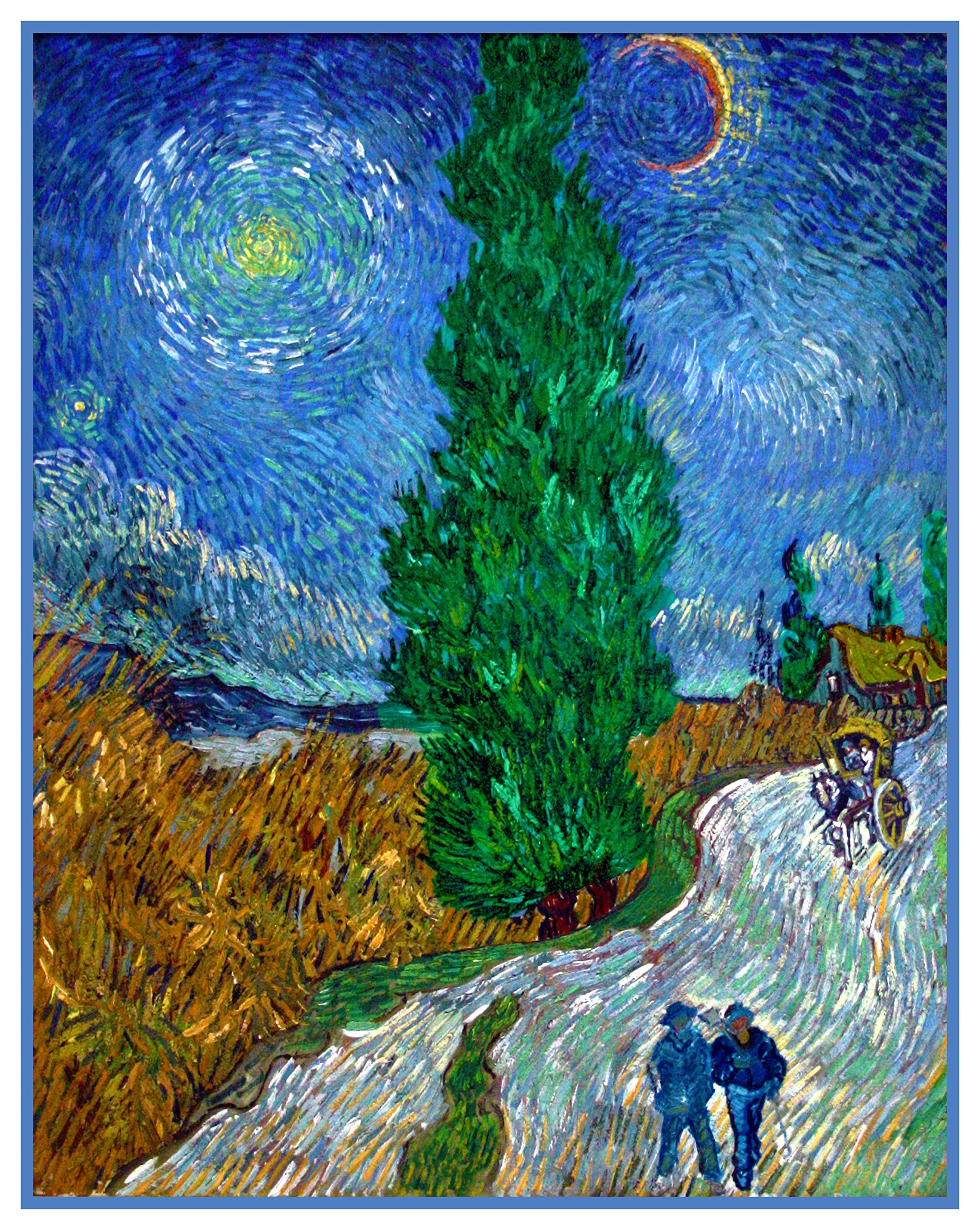 Orenco Originals Road with Cypress and Star by Van Gogh Counted Cross Stitch Pattern