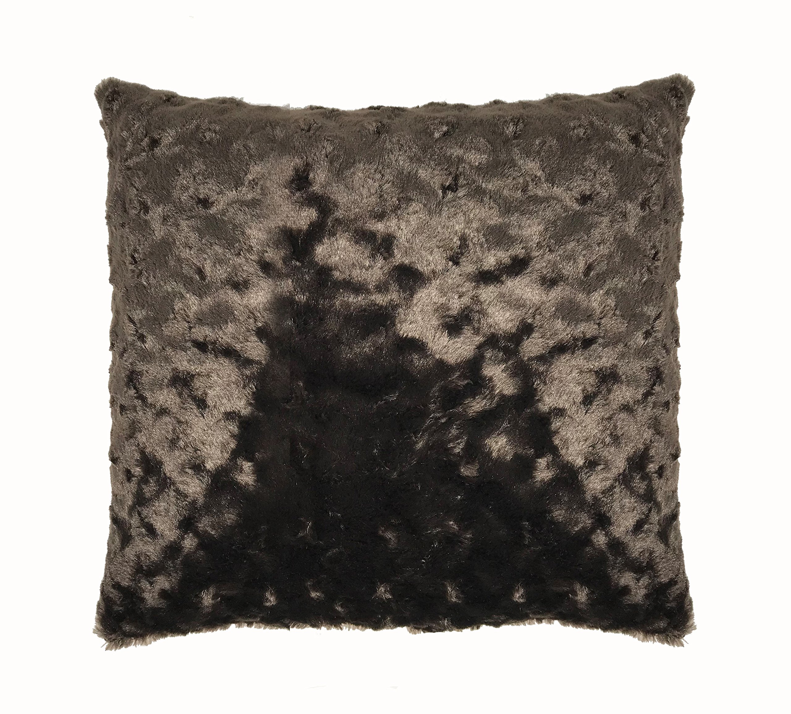 Lancashire Textiles Chocolate Limited Manufacturers Of Quilts, Pillows And Homewares | [ 4 Pack ] Faux Swirl Fur Caramel Square 45Cm X 45Cm Cushion Cover Only [ 4 Pack ] (Chocolate)