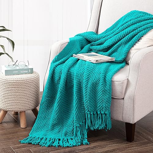 Miniatura 8 de Manta para sofá, funda de sofá suave de punto texturizado, manta de tweed morado con borlas de flecos para decoración del hogar, cama, sofá, silla,