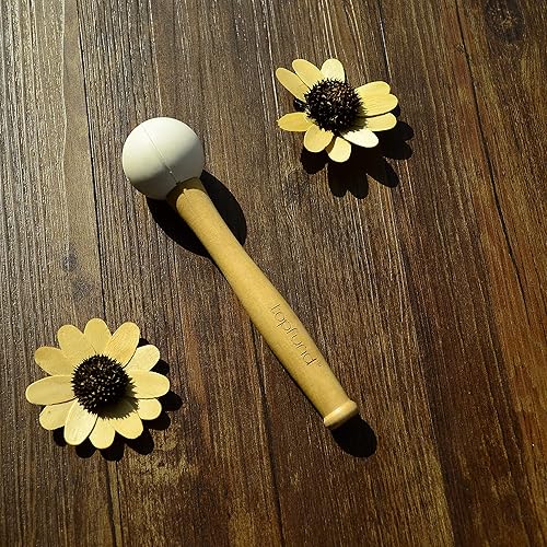 Miniatura 9 de TOPFUND Juego de 7 cuencos de cristal de color de 440 Hz con fundas de transporte resistentes y mazos de gamuza para cantar de 8 a 10 pulgadas