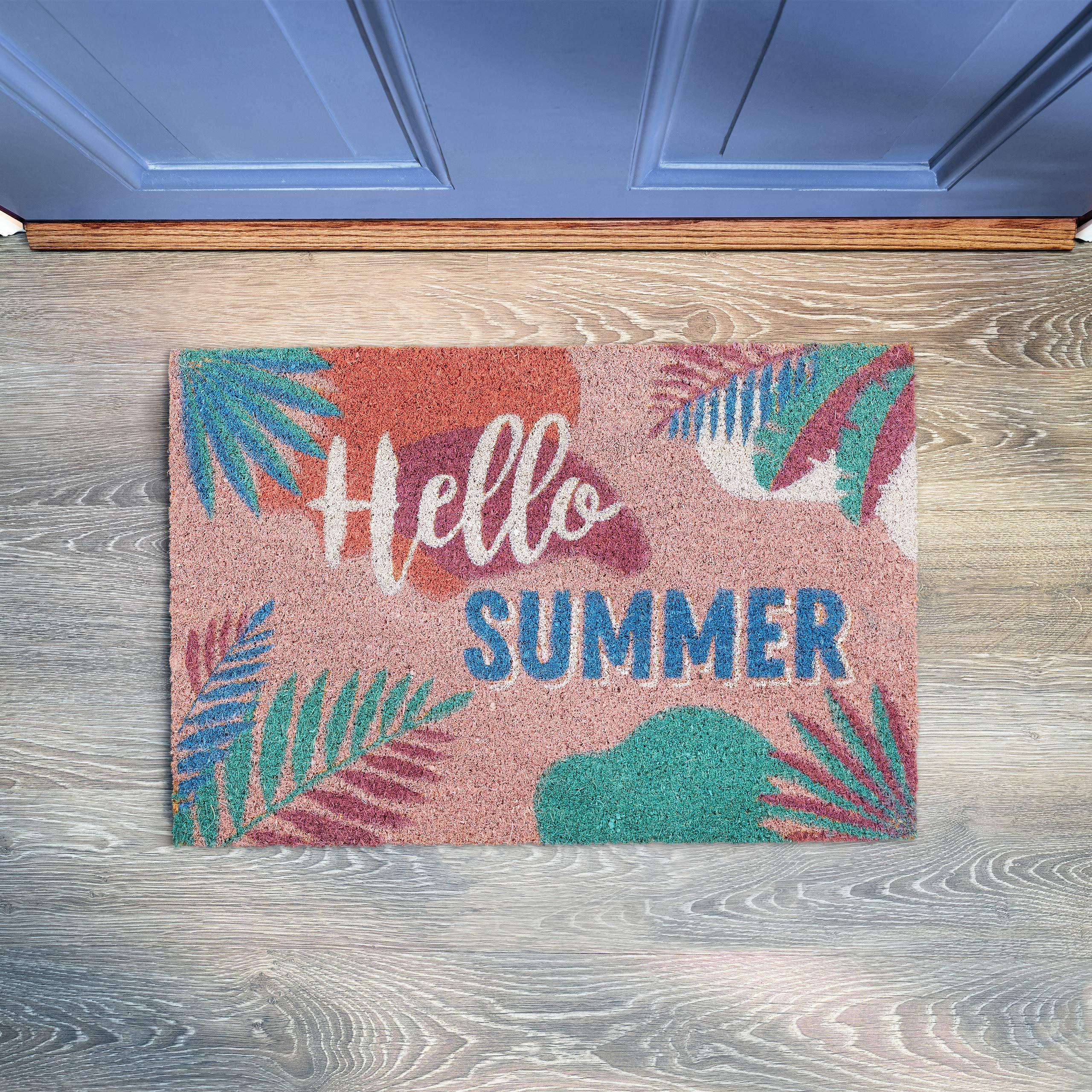 Relaxdays Zerbino Ingresso Casa con Design Geometrico, 60x40 cm, Tappeto in Fibra di Cocco