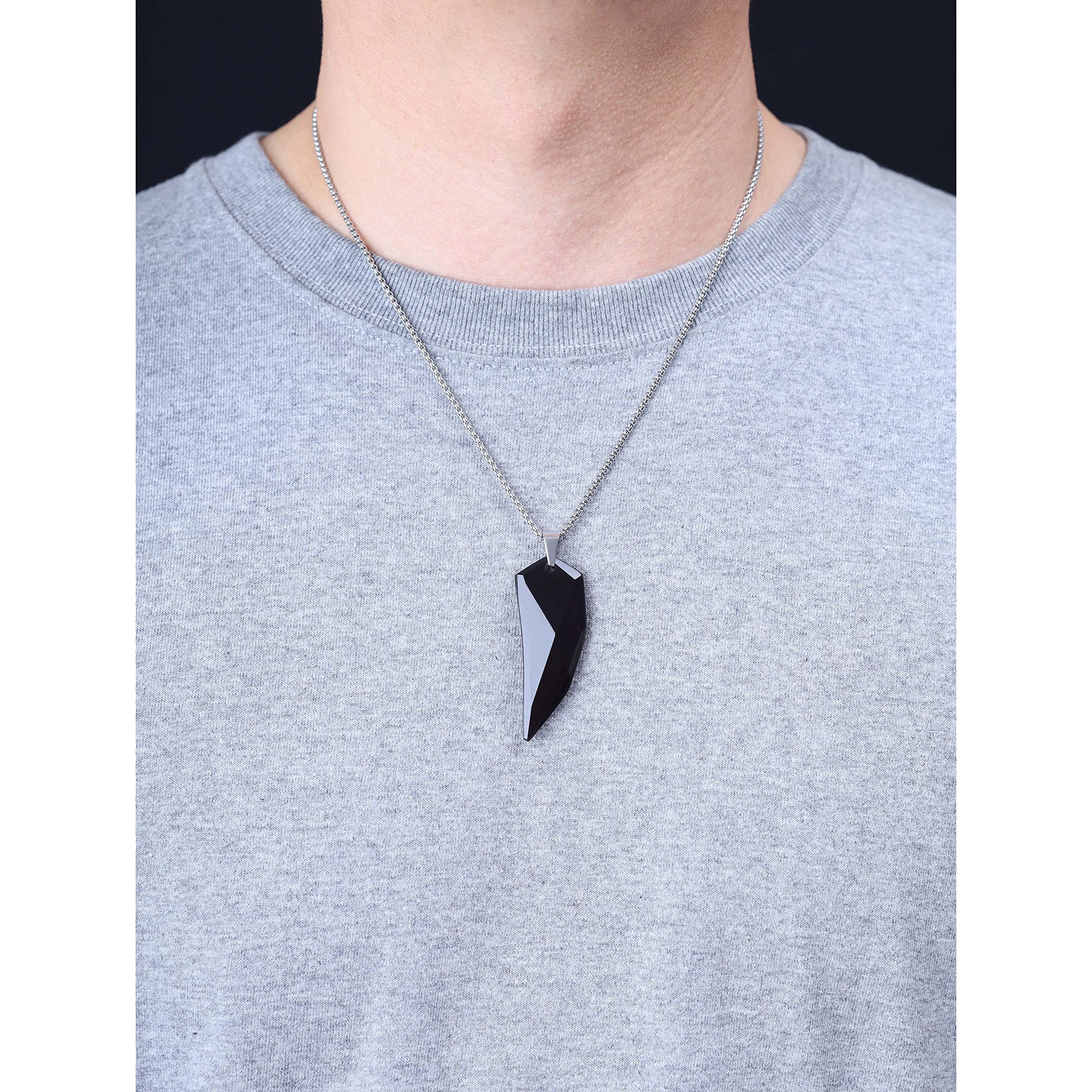 COAI Collier Chaîne Pendentif Dent de Loup Amulette Homme Femme