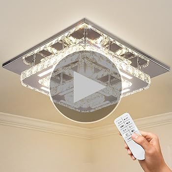 JW ✩.*˚ Amazon.com: YYJLX Crystal Semi Flush Mount Ceiling Light