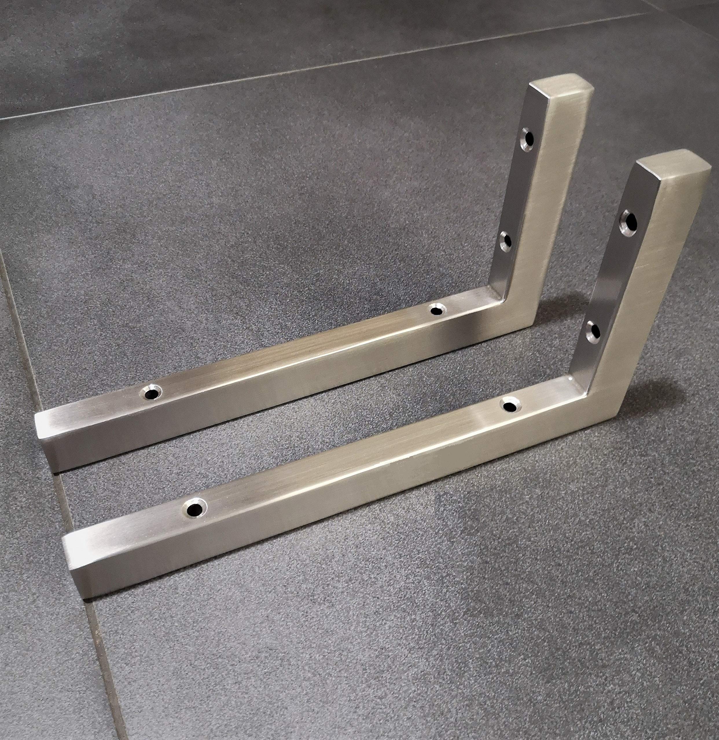 2er Set V2A Wandhalterung 30cm Waschtischplatte Regalträger Konsolenträger Konsolenhalterung Wandkonsole Edelstahl gebürstet rostfrei 300 kg Traglast