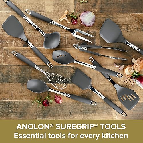 Miniatura 2 de Anolon SureGrip - Juego de utensilios de cocina antiadherentes 6 piezas color gris