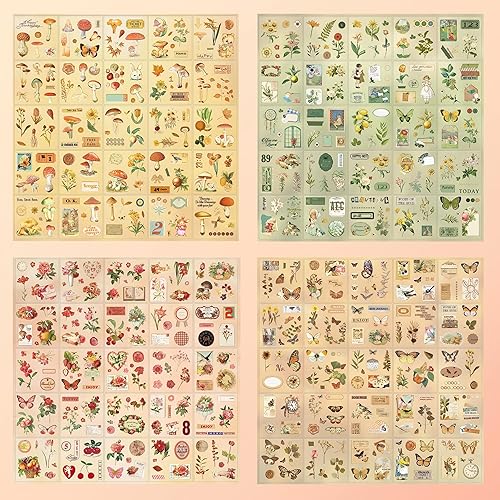 Miniatura 3 de ELEDOO Kit de más de 500 piezas de suministros poéticos para álbumes de recortes, papel decorativo para manualidades con temática de personas y