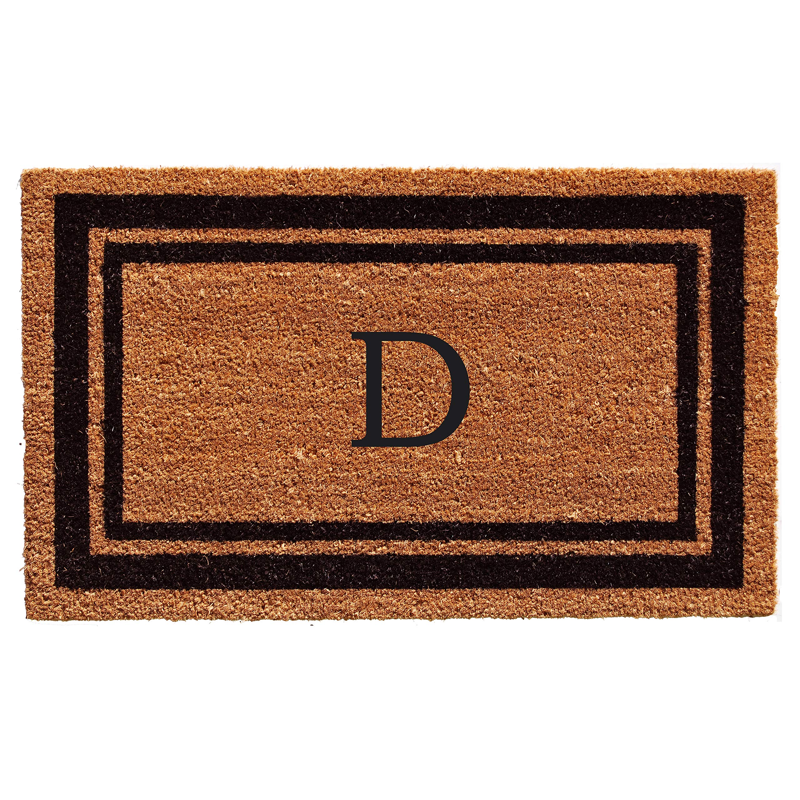 calloway mills 152962436d black border 24" x 36" monogram doormat, (letter d)