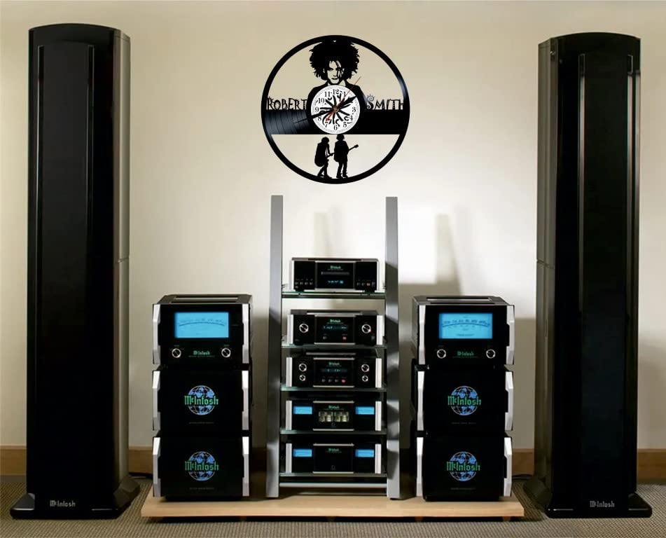 Vinywoody Robert James Rock Alternative 80s Vinyl Wall Clock, Black/White, 30_cm - Image 2
