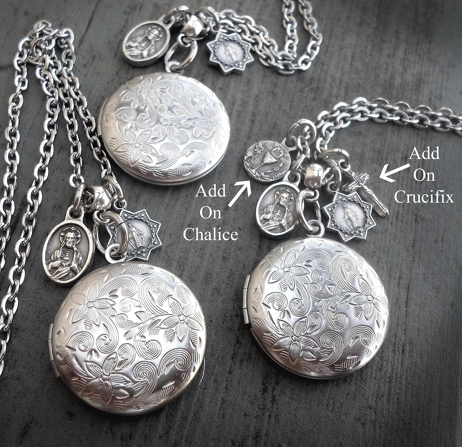 St. Catherine of Siena Locket Necklace, Patron Saint Confirmation Gift, Italian Charms, Catholic Jewelry - Image 4