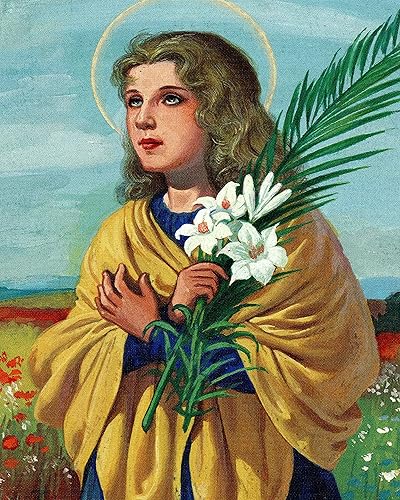 Cuadro de impresión católica - ST. MARIA GORETTI V - 8" x 10" listo para ser enmarcado