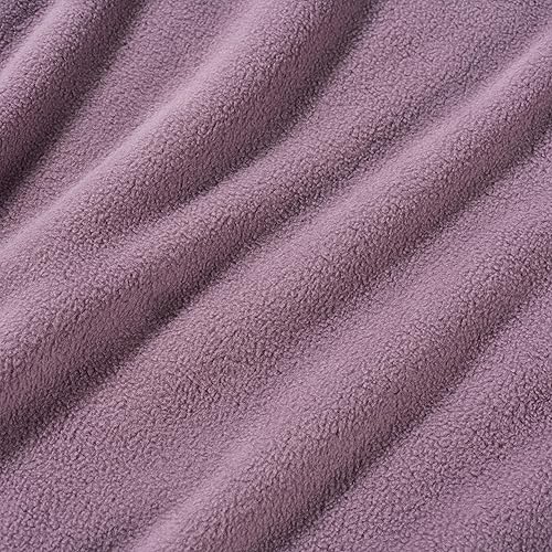Miniatura 4 de Berkshire Blanket Manta de microforro polar para cama, color morado lavanda, ligera, suave y transpirable, manta de microforro polar para viajes,