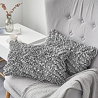 Vista 5 de FAVRIQ Juego de 2 rellenos de almohada de 12 x 20 pulgadas (juego de 2), rellenos de almohada rectangulares para interior de sofá con funda