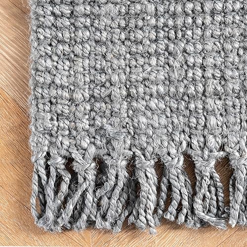 Miniatura 4 de nuLOOM - Alfombra gruesa de yute Daniela Farmhouse de fibra natural, ecológica, hecha a mano, dormitorio, sala de estar, comedor