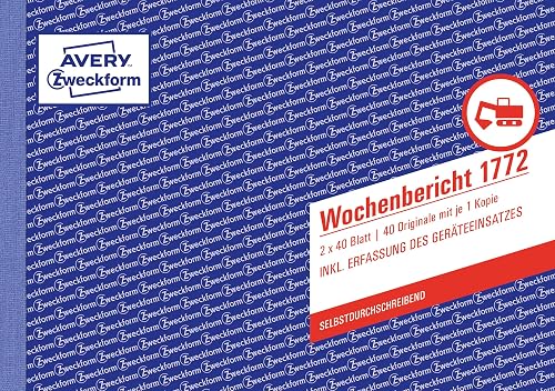 Avery Zweckform 1772 Weekly Report Book A5 2 x 40 Pages