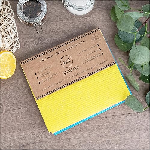 Miniatura 9 de SUPERSCANDI - Paños de cocina suecos, ecológicos, reutilizables, sostenibles, biodegradables, de esponja de celulosa, trapos de limpieza para platos