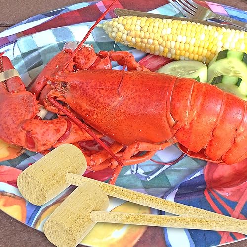 Miniatura 5 de Southern Homeware - Martillo de madera para galletas de mariscos, langosta y mariscos, juego de 4 unidades de madera dura