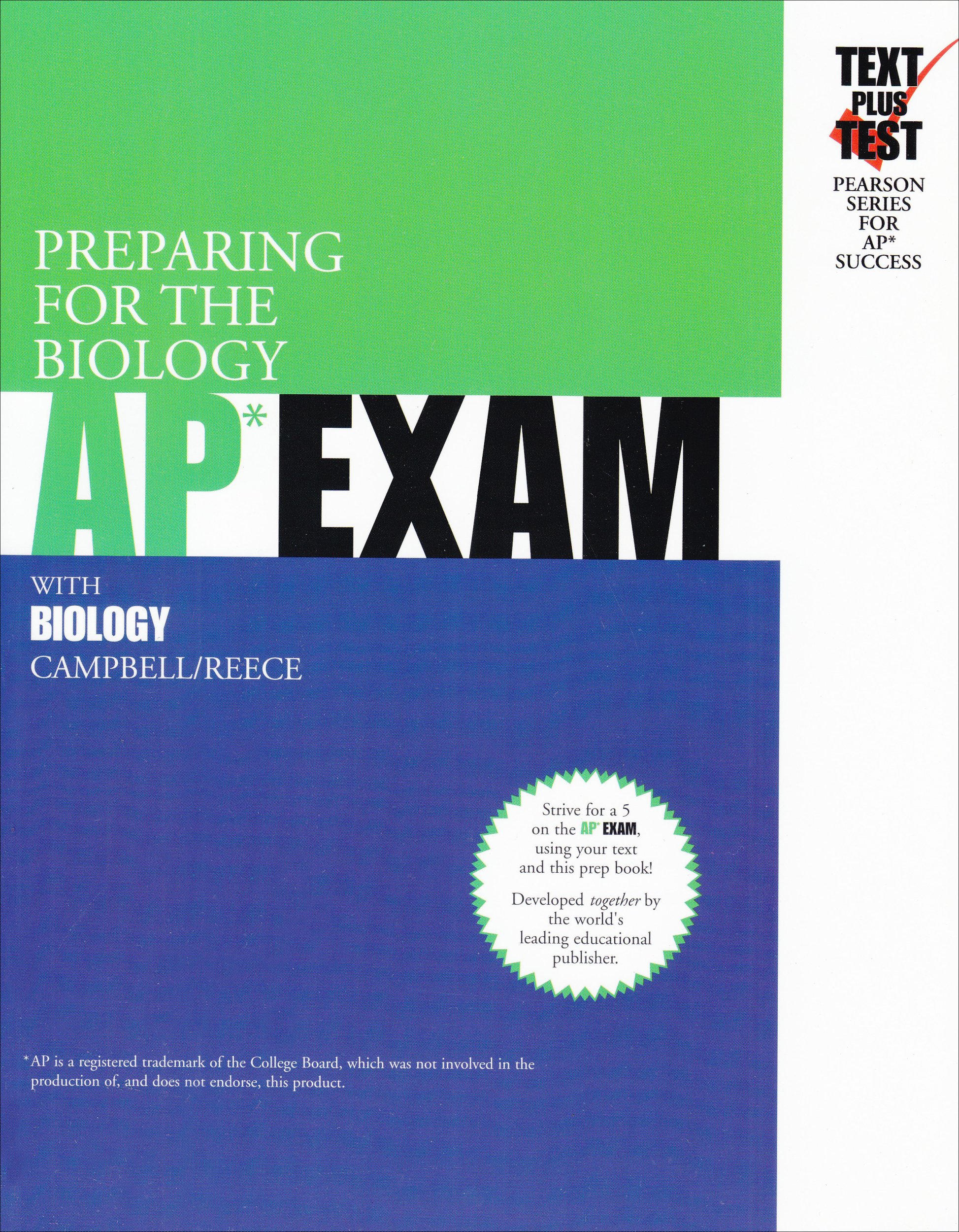 Preparing For The Biology AP EXAM: With Biology (Text plus Test Pearson Series for AP Success)