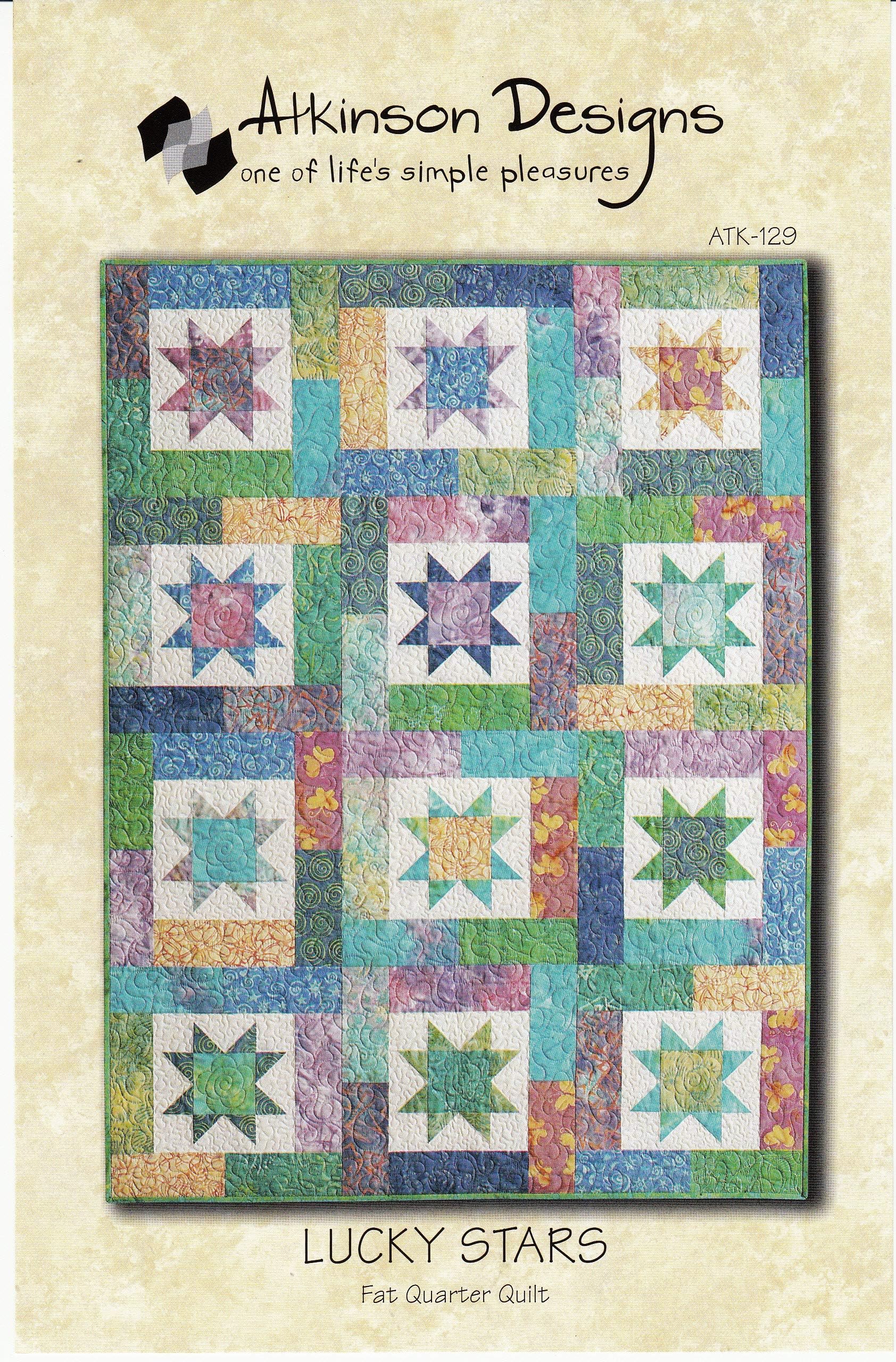 Atkinson Designs Pattern ATK-129 ~ Lucky Stars Fat Quarter Quilt