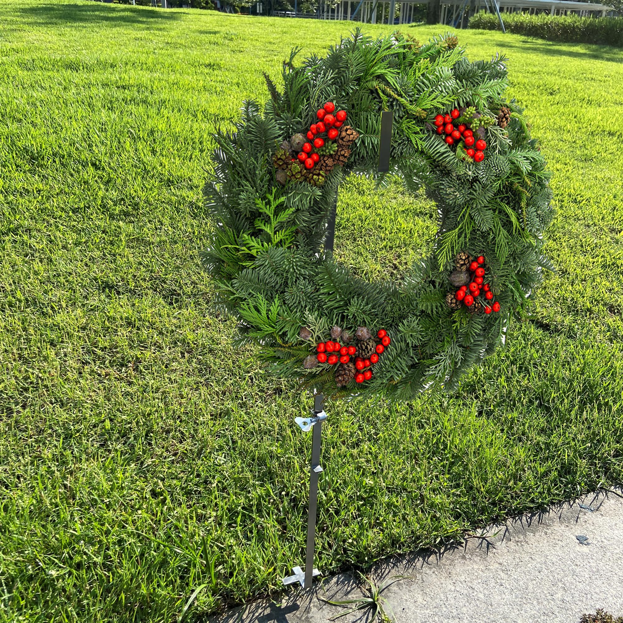 SHINCEL Wreath Stand for Cemetery In Ground, Gravesite, Christmas