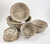 Vista 3 de CalCastle Craft Cestas redondas de la porción de la comida, material natural de Midrib del coco (7" - 3 PCS)