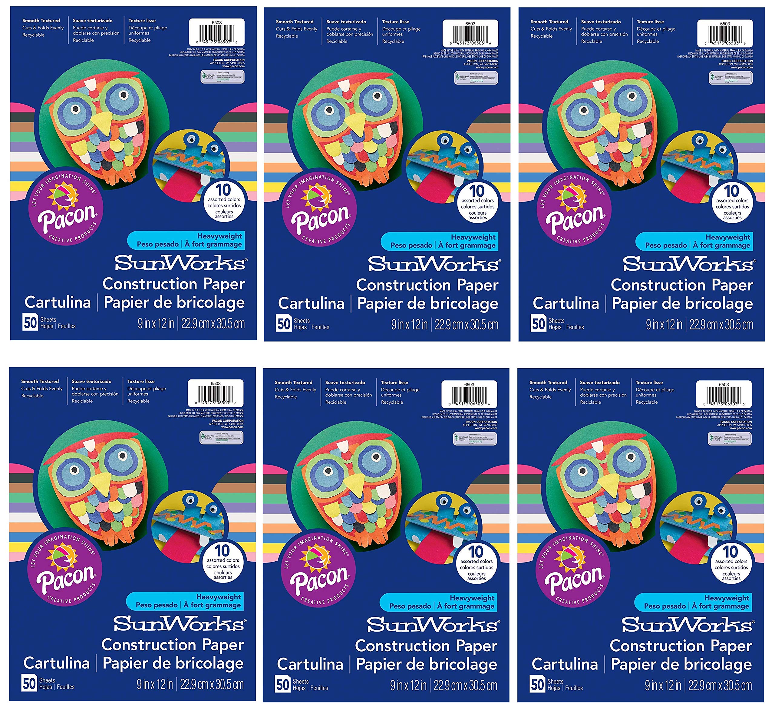 SunWorks Construction Paper, PAC6503,10 Assorted Colors, 9