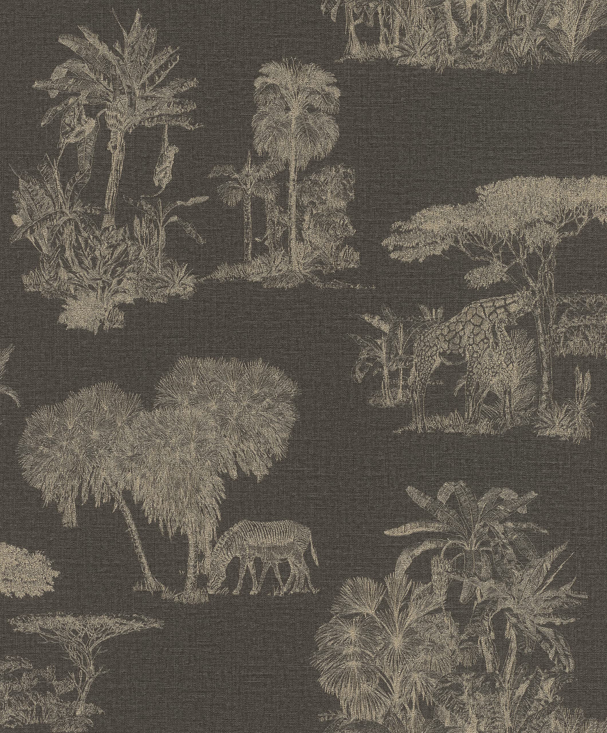 Papier peint non tissé motif safari or Rasch 555035 rouleau de 10m