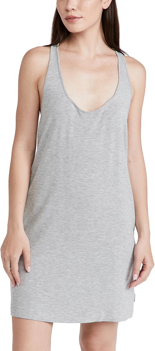 Calvin Klein Ropa Interior Pure Rib Camisón sin Mangas para Mujer, Snow Heather, Gris, L