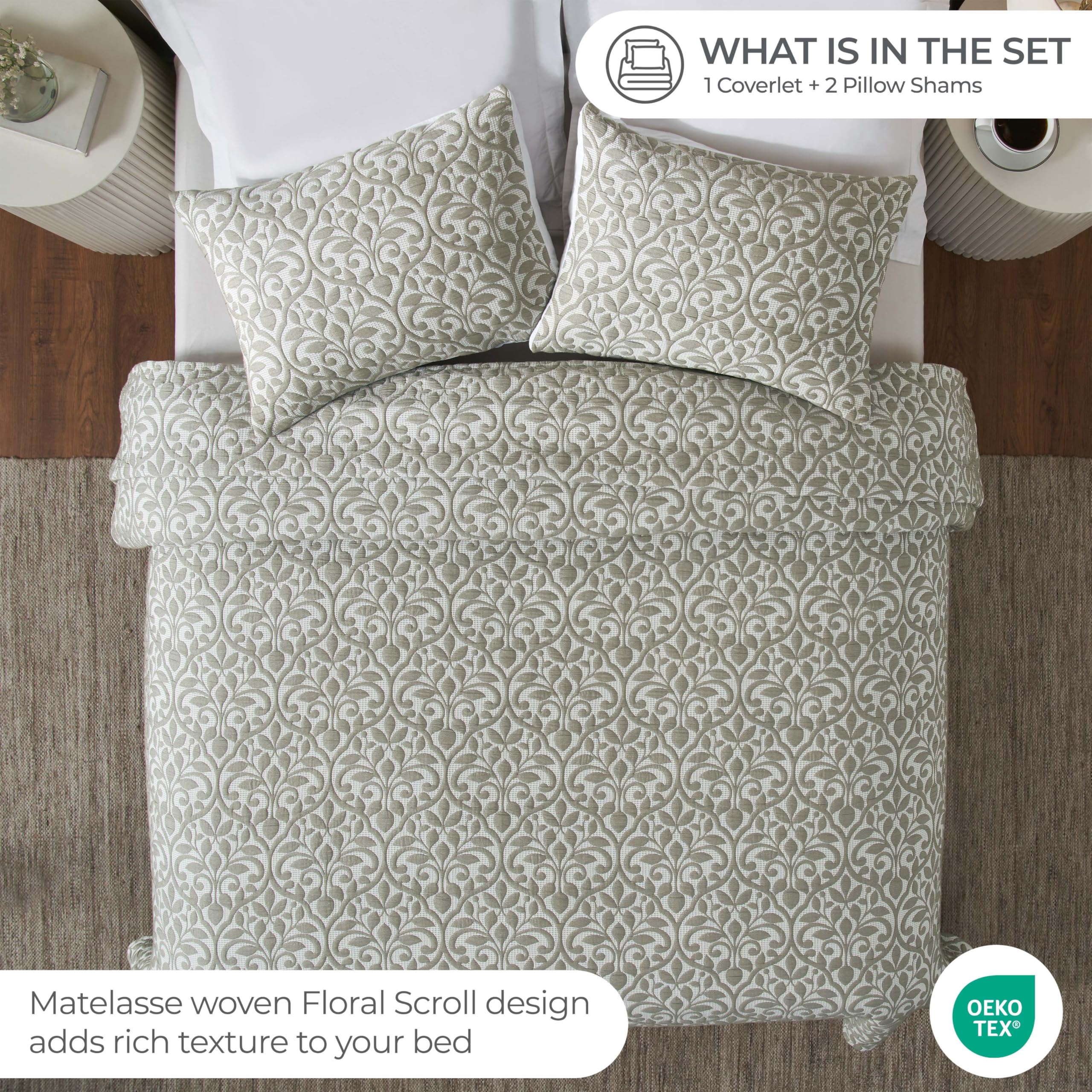 Superior Copriletto in misto cotone, decorazione per la casa, copriletto decorativo, camera da letto master/camera degli ospiti, coperta di peso medio, copriletto in matelasse, elementi essenziali per