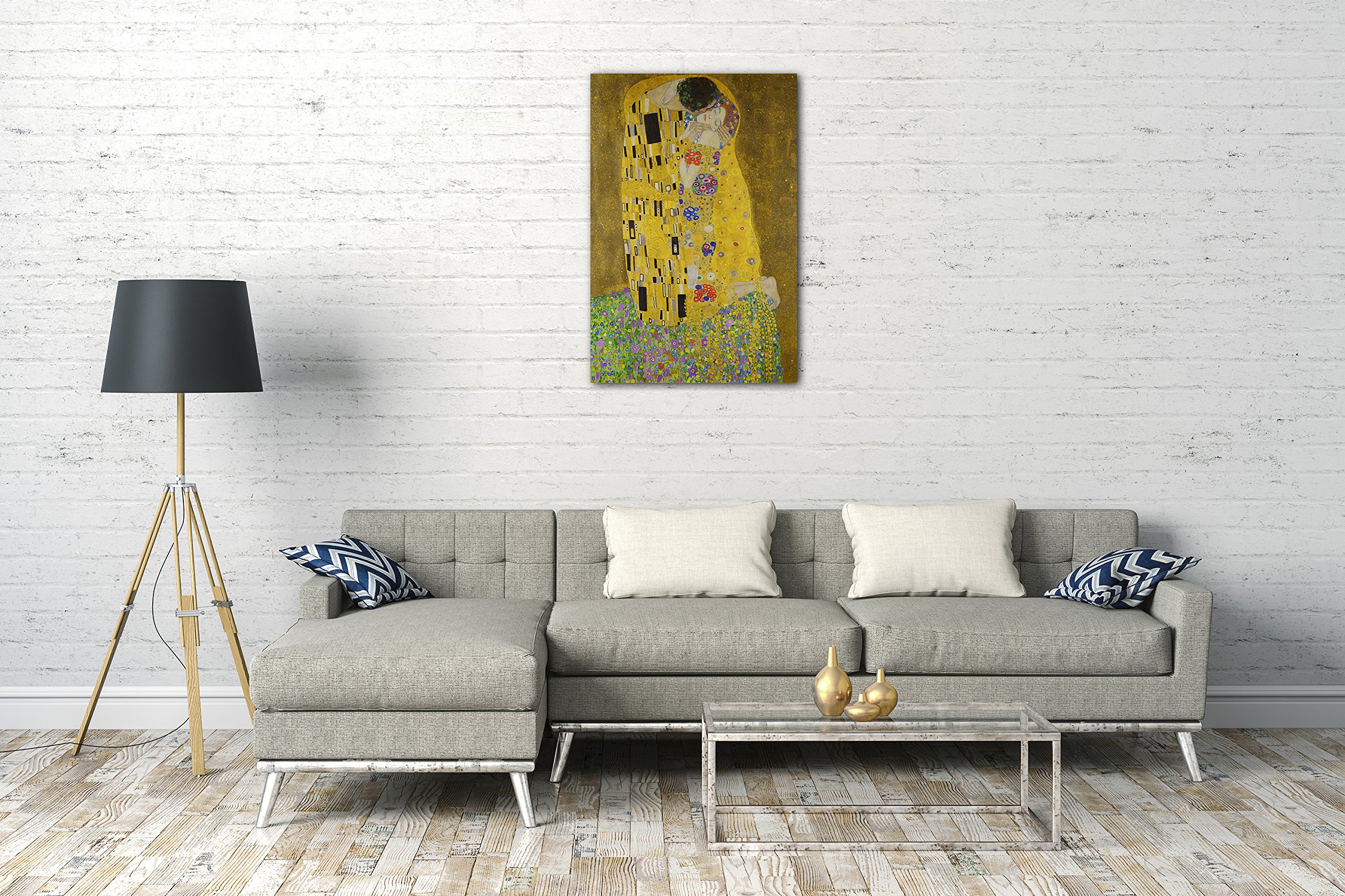 Impression sur toile (60x80cm): Gustav Klimt - Le baiser (1907-1908)