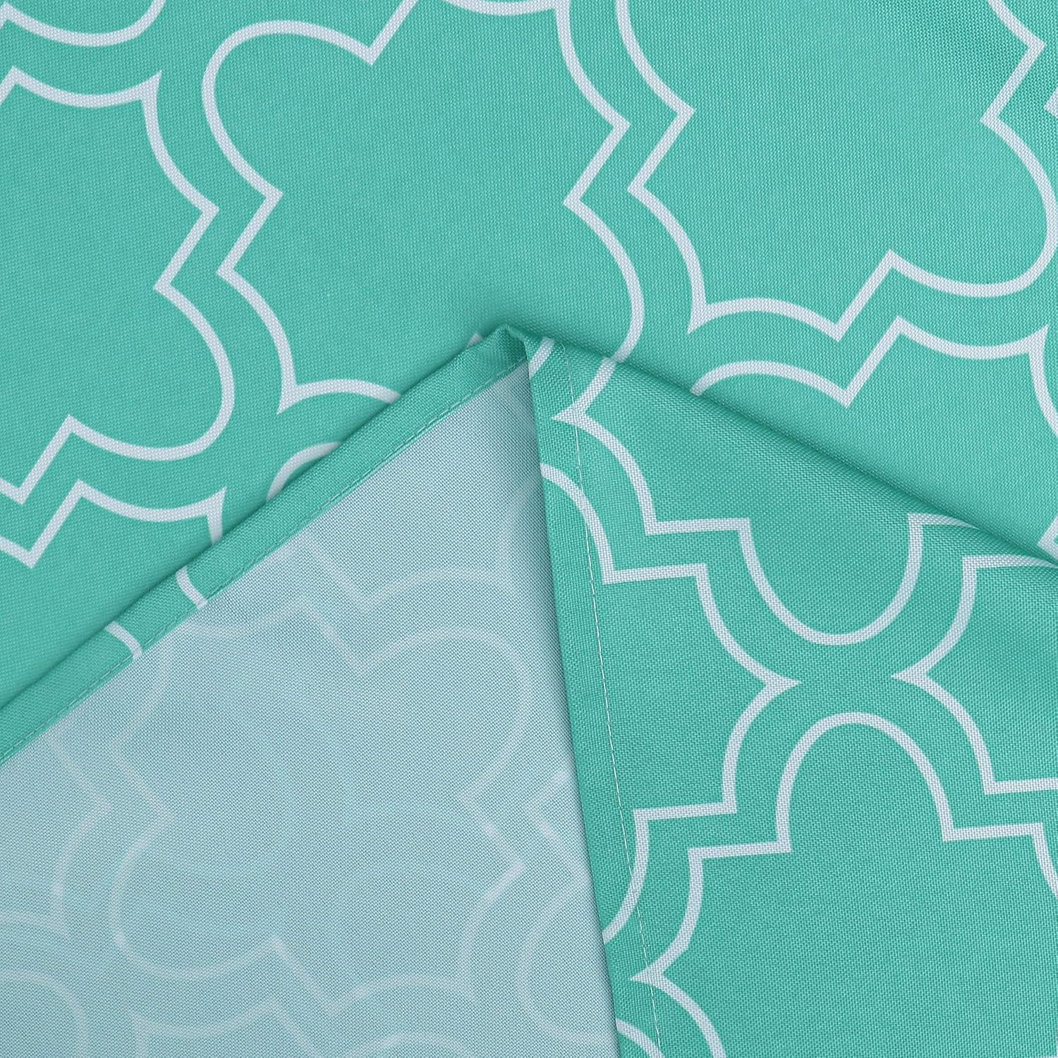 Lowest Price Aoohome Geometric Leaf Decor Fabric Tablecloth, 60 inch Round Heavy Duty Table Cloth for Picnic and Party, Water Repellent, Spill Proof, Stain Resistant, Oil Proof, Washable, Green