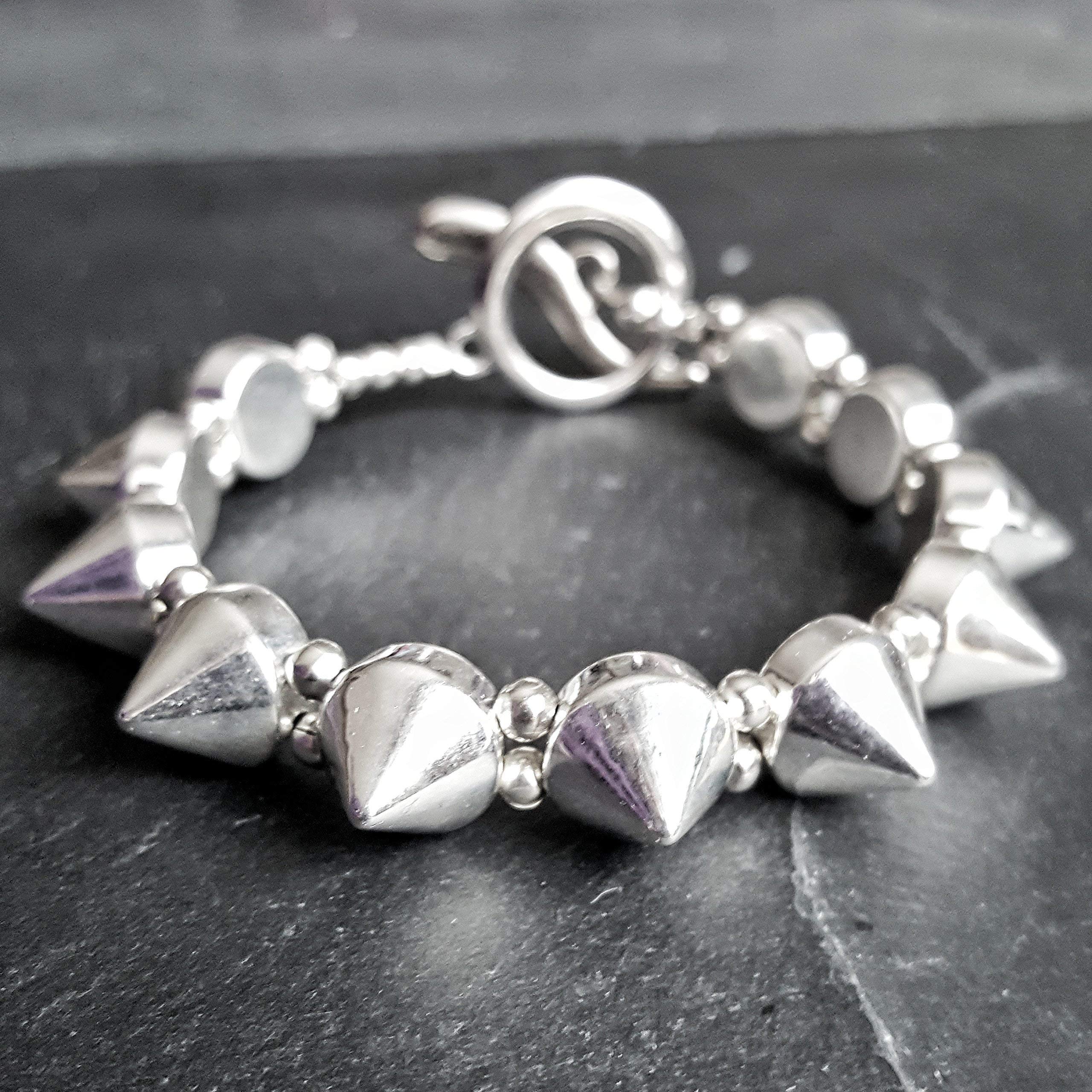 Silver Spike Goth Bracelet