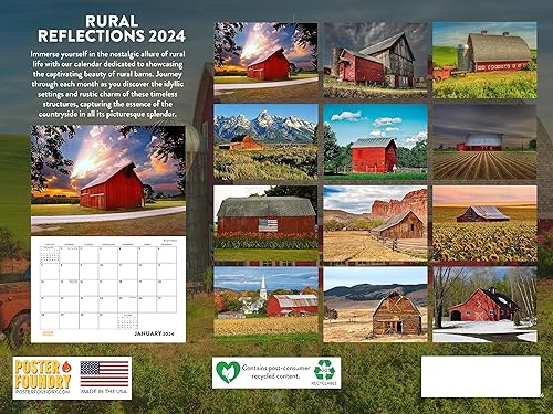 Miniatura 2 de Calendario de granja campestre 2024 Calendario de granero 2024