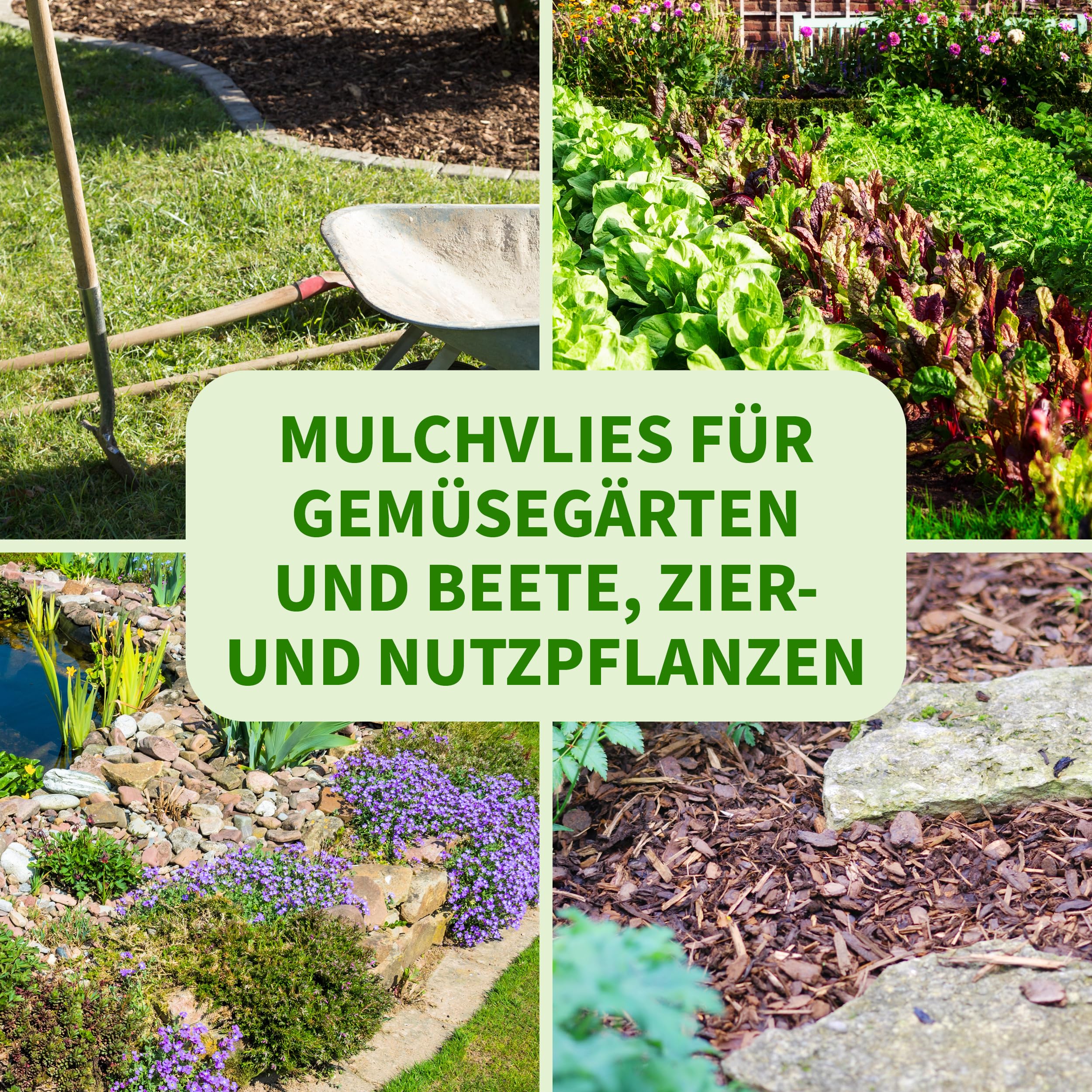 TTL GARDEN 150g/m² Unkrautvlies 50m² 1x50m Rolle - wasserdurchlässig & extra reißfest 50 x 1m breit Gartenvlies auf Rolle - UV-stabile Wurzelsperre Mulchvlies Garten Vlies Folie gegen Unkraut