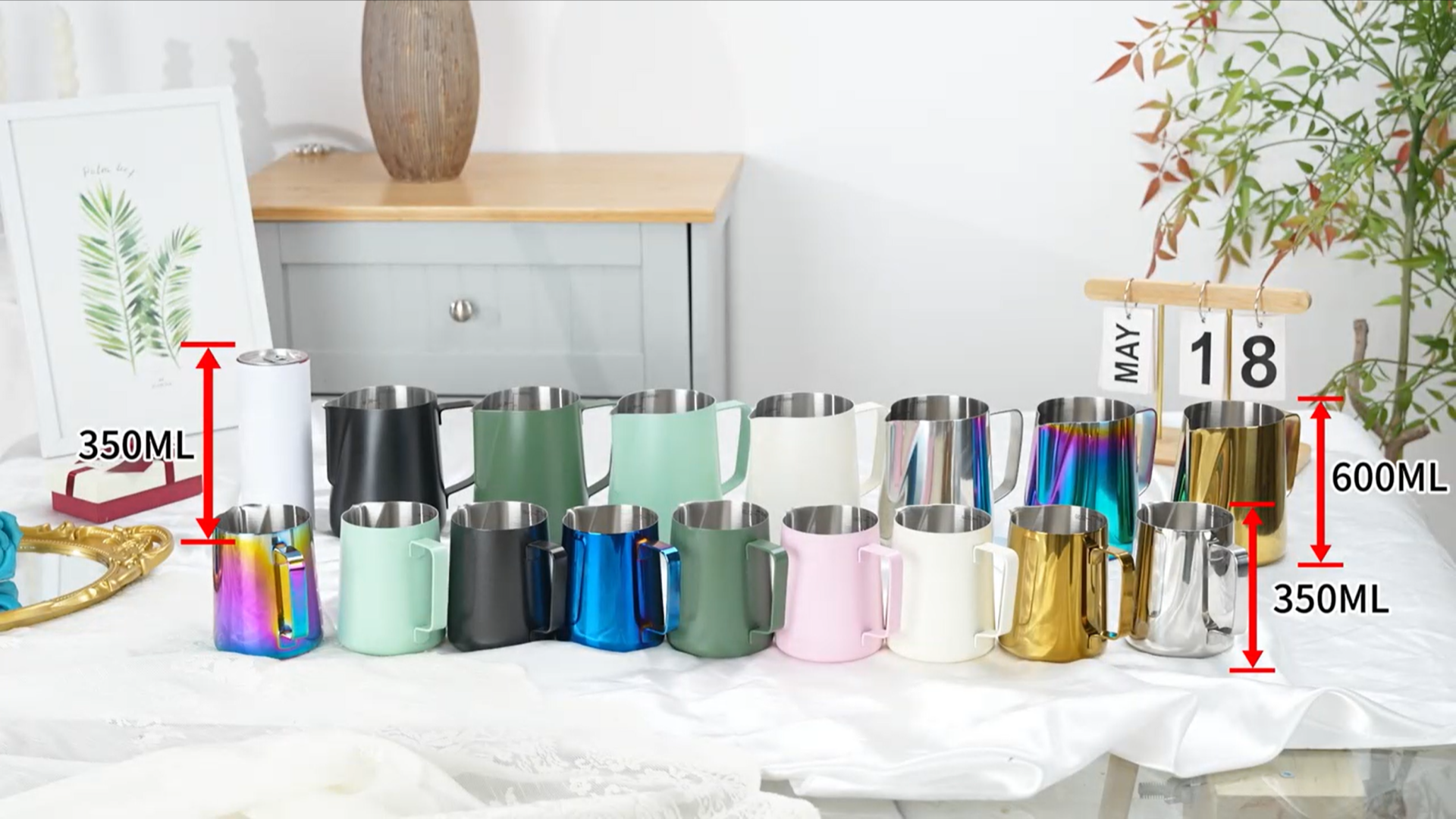 Kit Latte Art Complet - Pichet à Lait Acier Inox 350ml + Pochoirs + Aiguille + Saupoudreur Pour Cappuccino Et Expresso