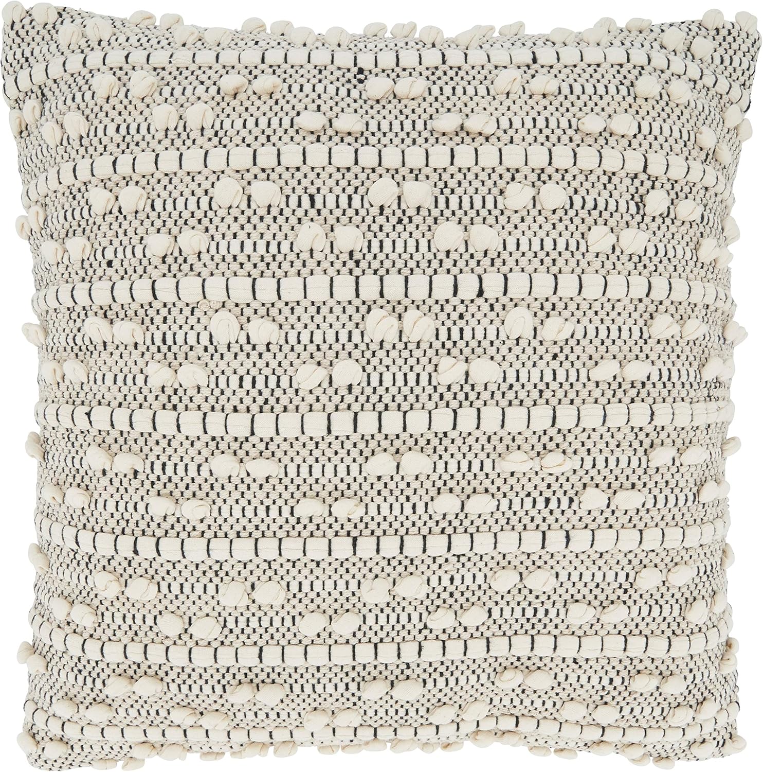 SARO LIFESTYLE Kema Collection Moroccan Design Pillow Cover, 18" x 18", Natural