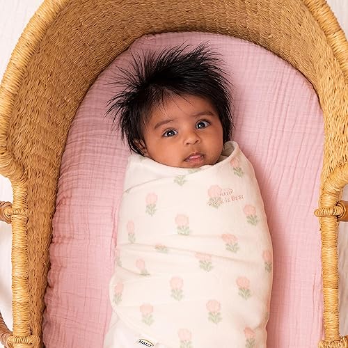 Miniatura 3 de HALO Saco de dormir de microforro polar, manta ajustable de 3 vías, TOG 3.0, flor de bloque, recién nacido, 0-3 meses