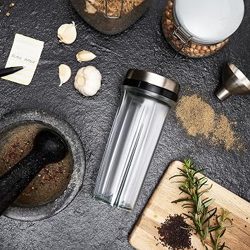 Cole & Mason Saunderton Spice Storage & Shaker - Herb Keeper for Refrigerator, Countertop or Cabinet - Divided Food Storage Container - Spice Shaker with Lid - Clear/Silver
