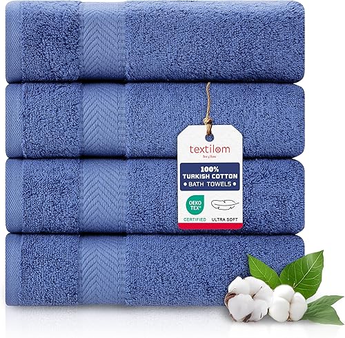 Miniatura 8 de TEXTILOM Toallas para cuerpo y cara, calidad de hotel y spa, suaves, absorbentes, de secado rápido, para tu cuerpo, 100% algodón turco, juego de 4