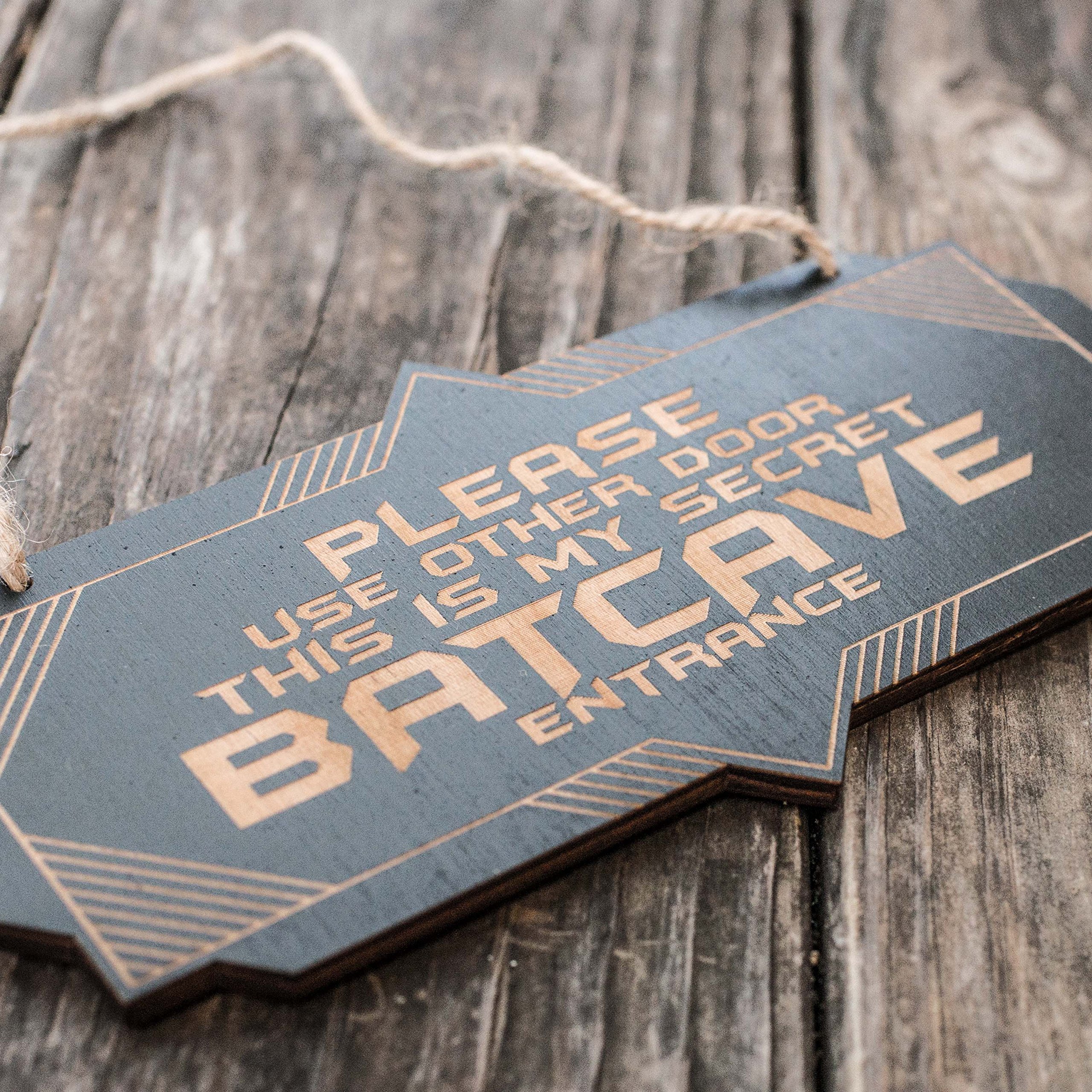 Amazon.com: Sign - BLACK - Secret Batcave Entrance 4X8 Inches