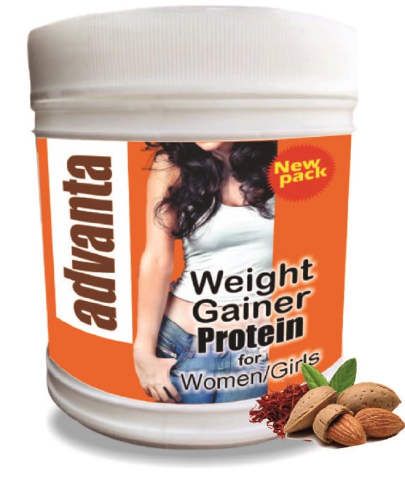 Advanta Women Weight & Mass Gainer Protein Powder, Protein Drink for Breast & Muscle Gain in Women – 500 g Kesar Badam