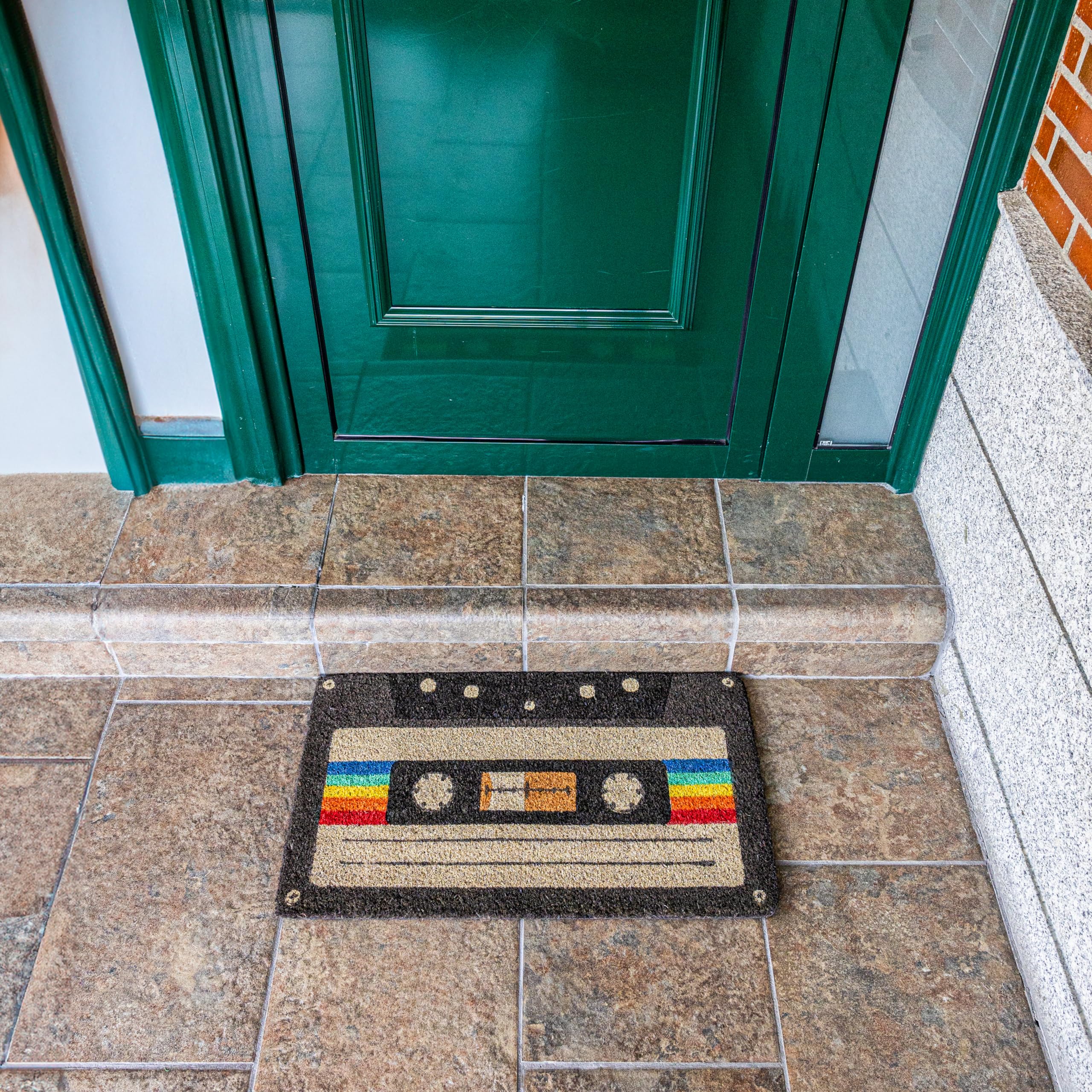 Zerbino In Cocco Dipinto A Mano Fisura - 70x40cm, Design Moderno Con Fondo Antiscivolo - Foto 2