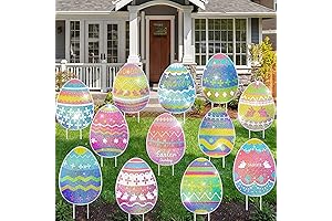 12-Pack Glitter Easter Yard Signs: The Largest, Sparkliest Easter Yard Decorations