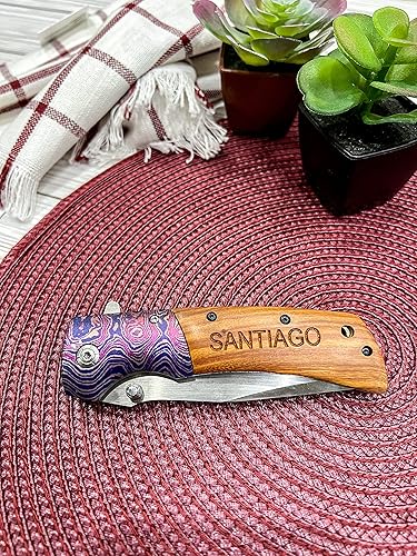 Miniatura 7 de Navaja de bolsillo de regalo para hombres y él, personalizada grabada, idea de amor para papá, novio, padrinos de boda, esposo, hijo, día del padre,