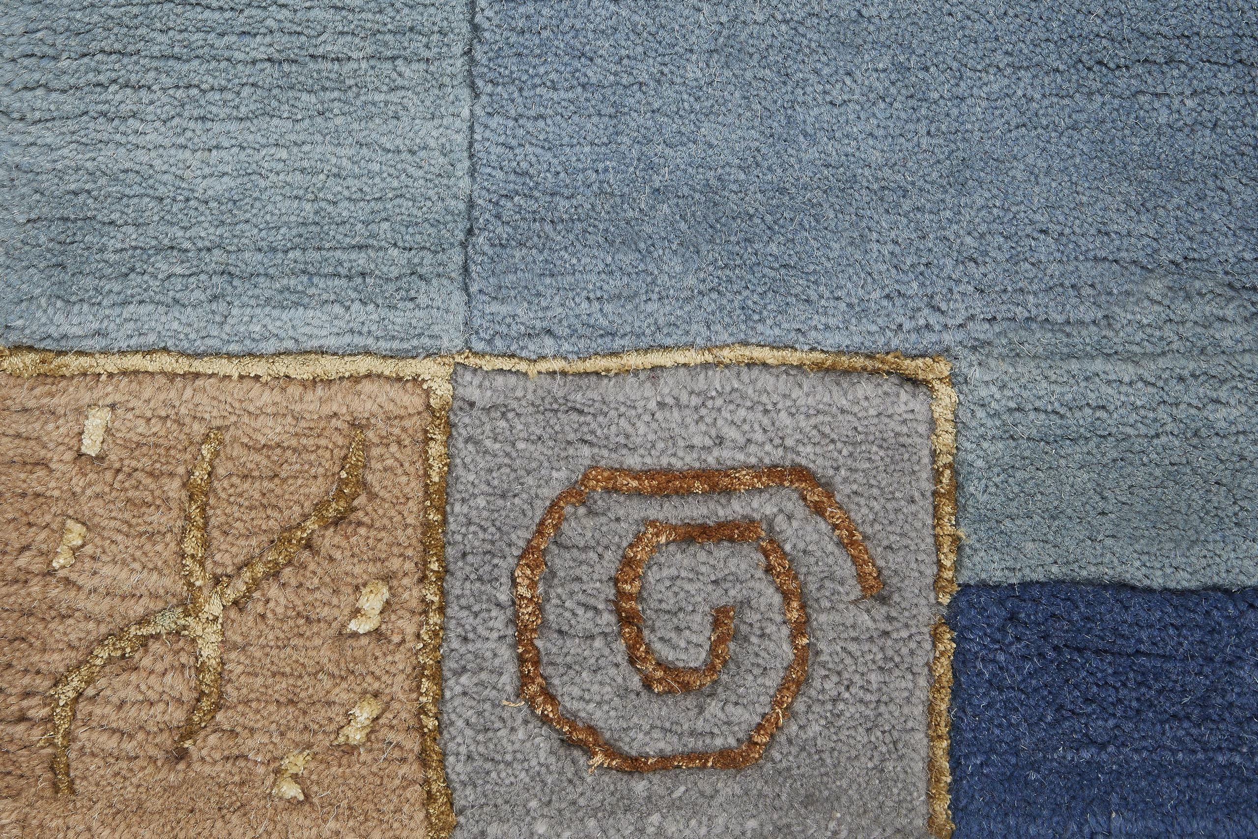 LUXOR living Wollteppich Manali, handgeknüpft, Kurzflor, 70 x 140 cm, Blau