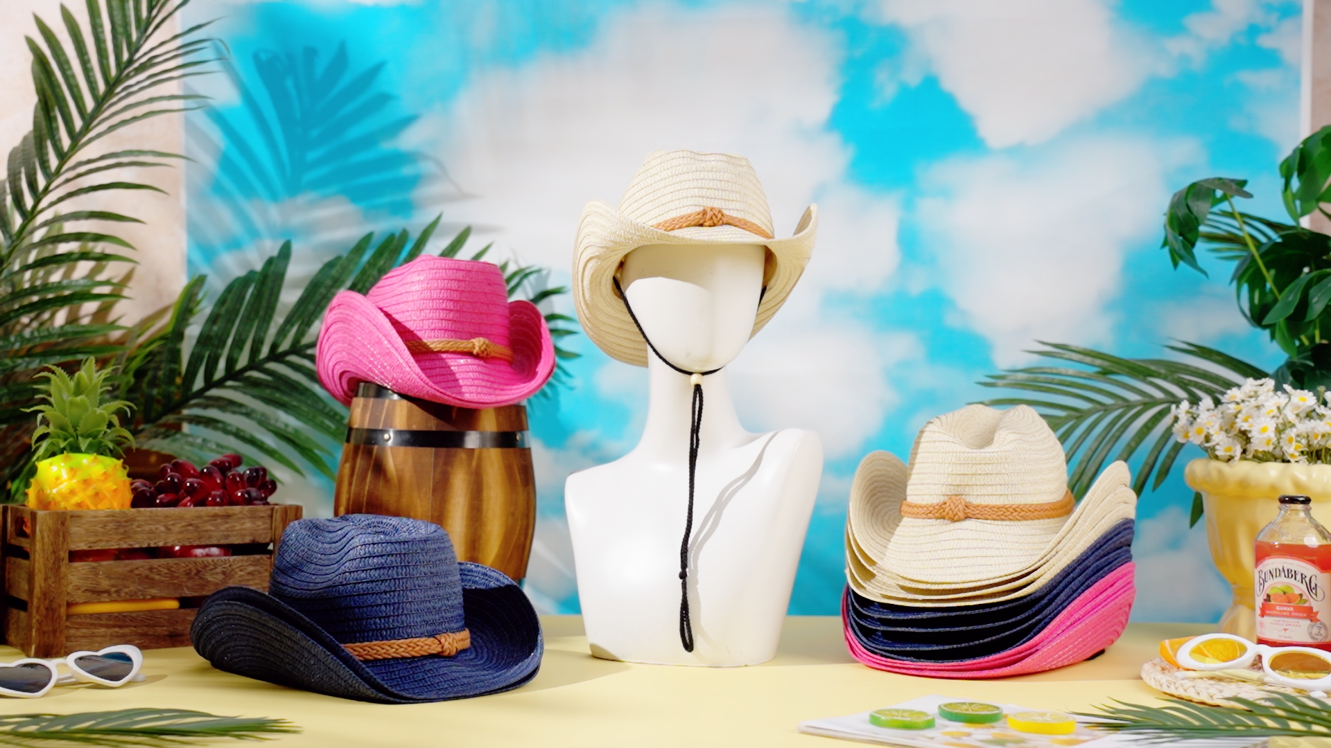 JaGely 12 Pcs Straw Cowboy Hat for Men Women Western Party 