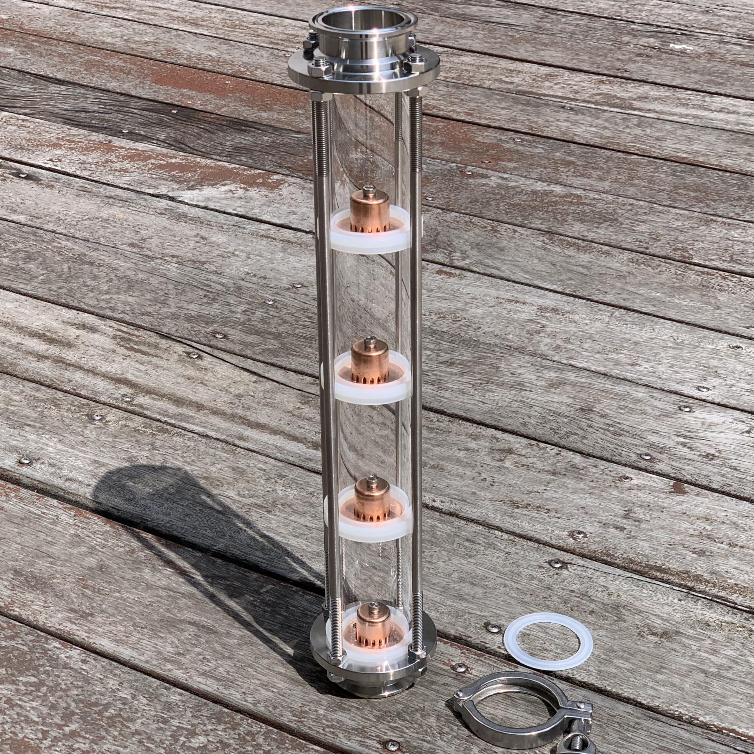 Columna fija de reflujo de vidrio de 4 placas de 5 cm