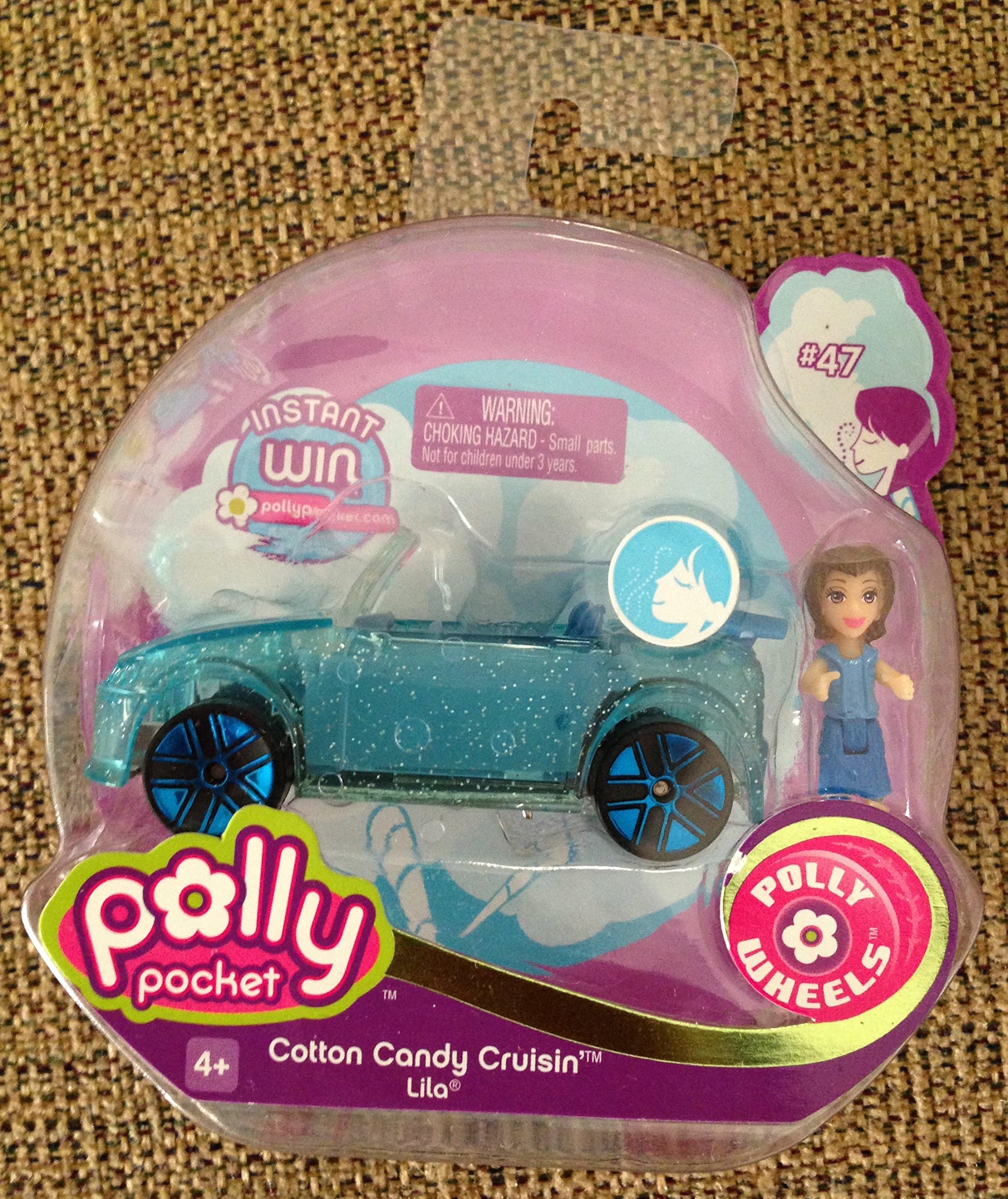2007 Factory Sealed Series 4 Polly Pocket Polly Wheels #47 Cotton Candy Cruisin Lila